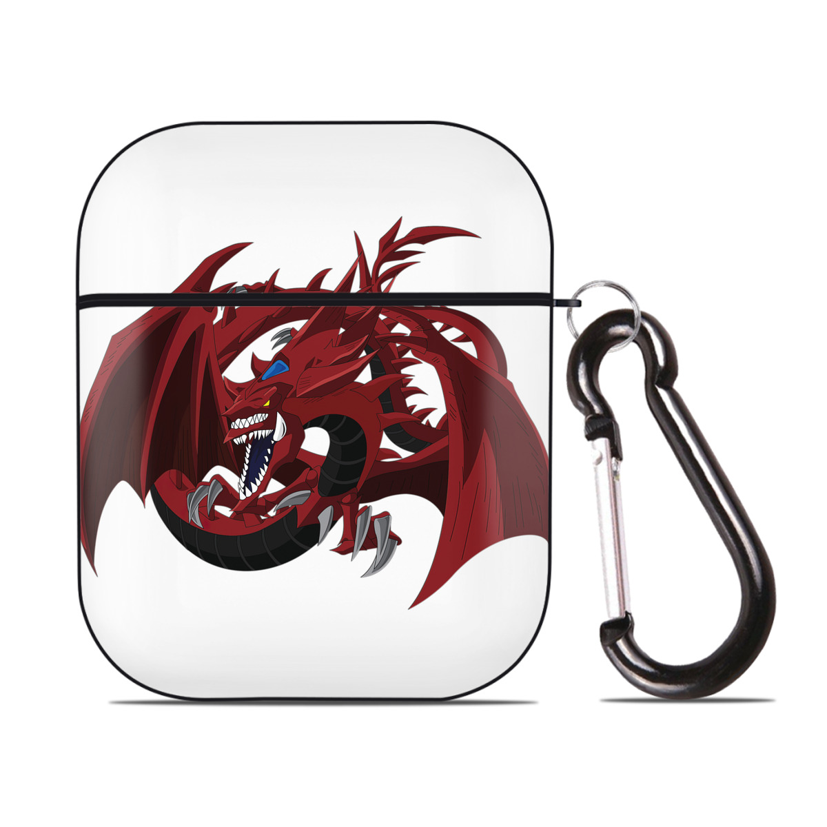 （画像用） 遊☆戯☆王 Yu-Gi-Oh! AirPods 第2世代保護ケース ハードシェル ブラック 耐衝撃・防指紋・カラビナ付き