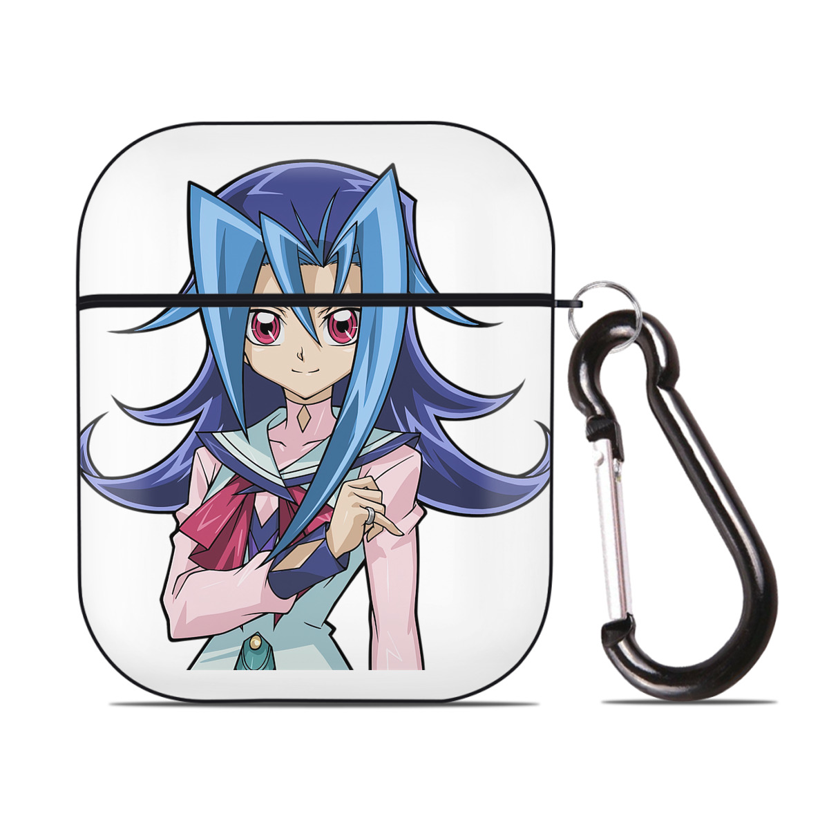 （画像用） 遊☆戯☆王 Yu-Gi-Oh! AirPods 第2世代保護ケース ハードシェル ブラック 耐衝撃・防指紋・カラビナ付き