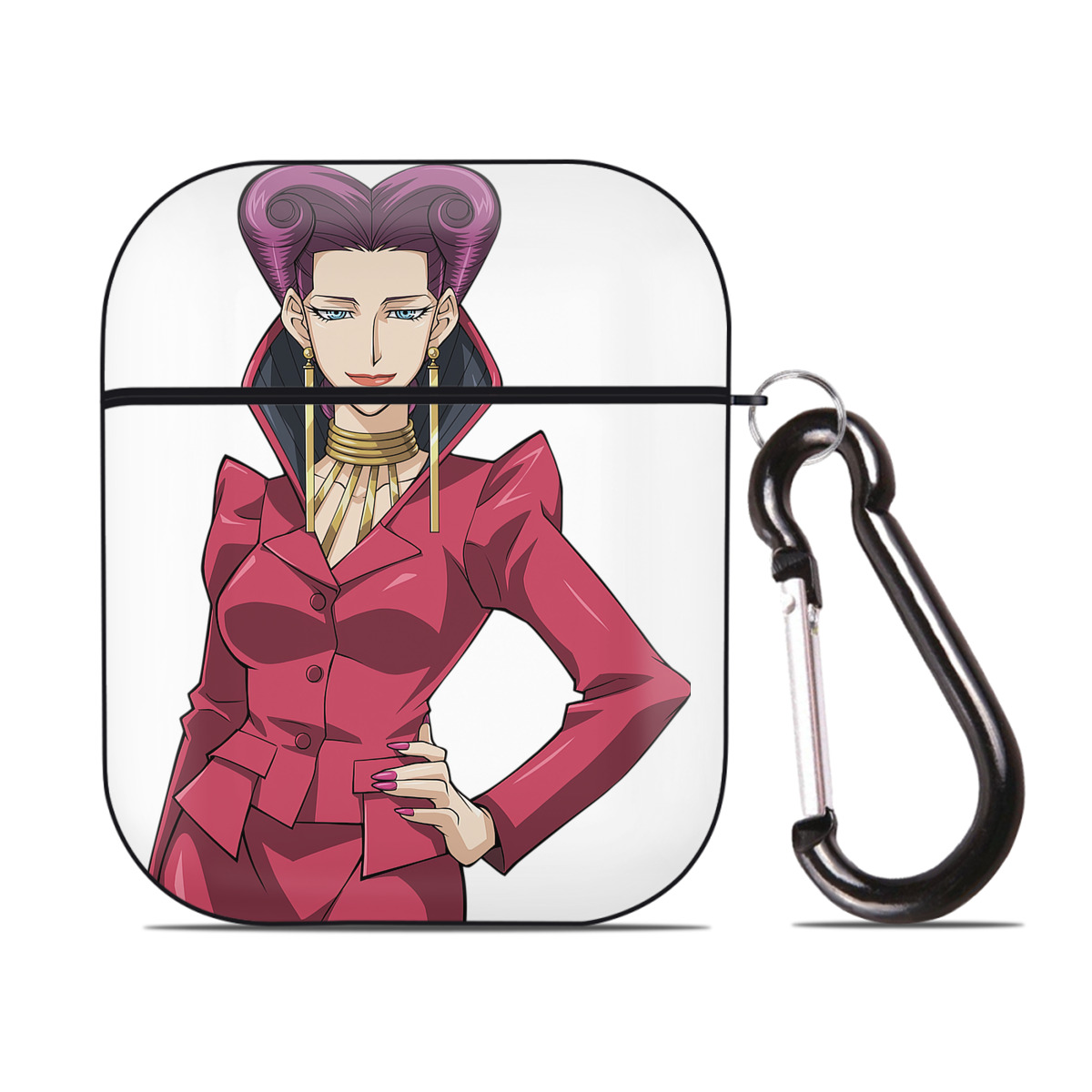 （画像用） 遊☆戯☆王 Yu-Gi-Oh! AirPods 第2世代保護ケース ハードシェル ブラック 耐衝撃・防指紋・カラビナ付き