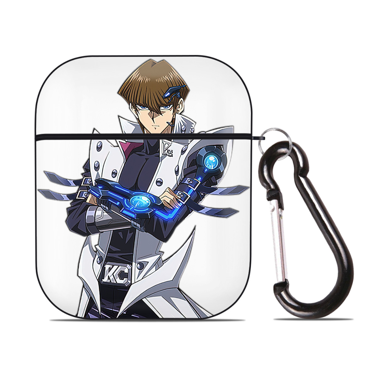 （画像用） 遊☆戯☆王 Yu-Gi-Oh! AirPods 第2世代保護ケース ハードシェル ブラック 耐衝撃・防指紋・カラビナ付き