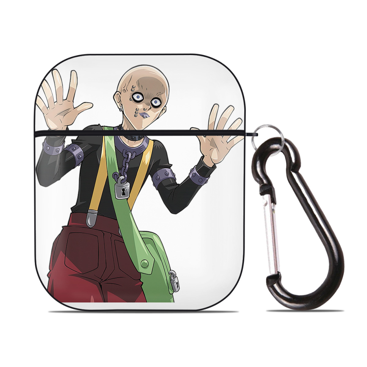 （画像用） 遊☆戯☆王 Yu-Gi-Oh! AirPods 第2世代保護ケース ハードシェル ブラック 耐衝撃・防指紋・カラビナ付き