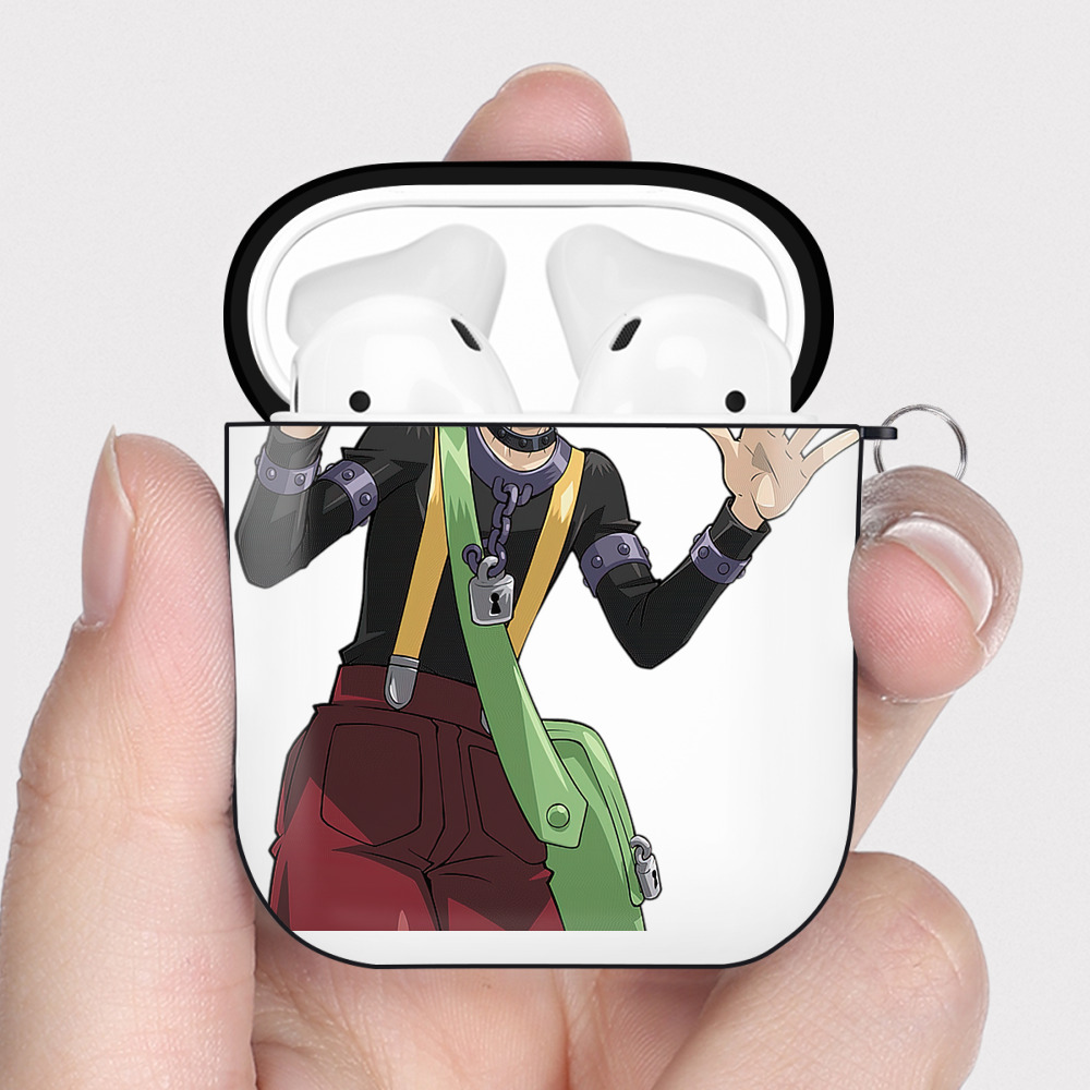 （画像用） 遊☆戯☆王 Yu-Gi-Oh! AirPods 第2世代保護ケース ハードシェル ブラック 耐衝撃・防指紋・カラビナ付き