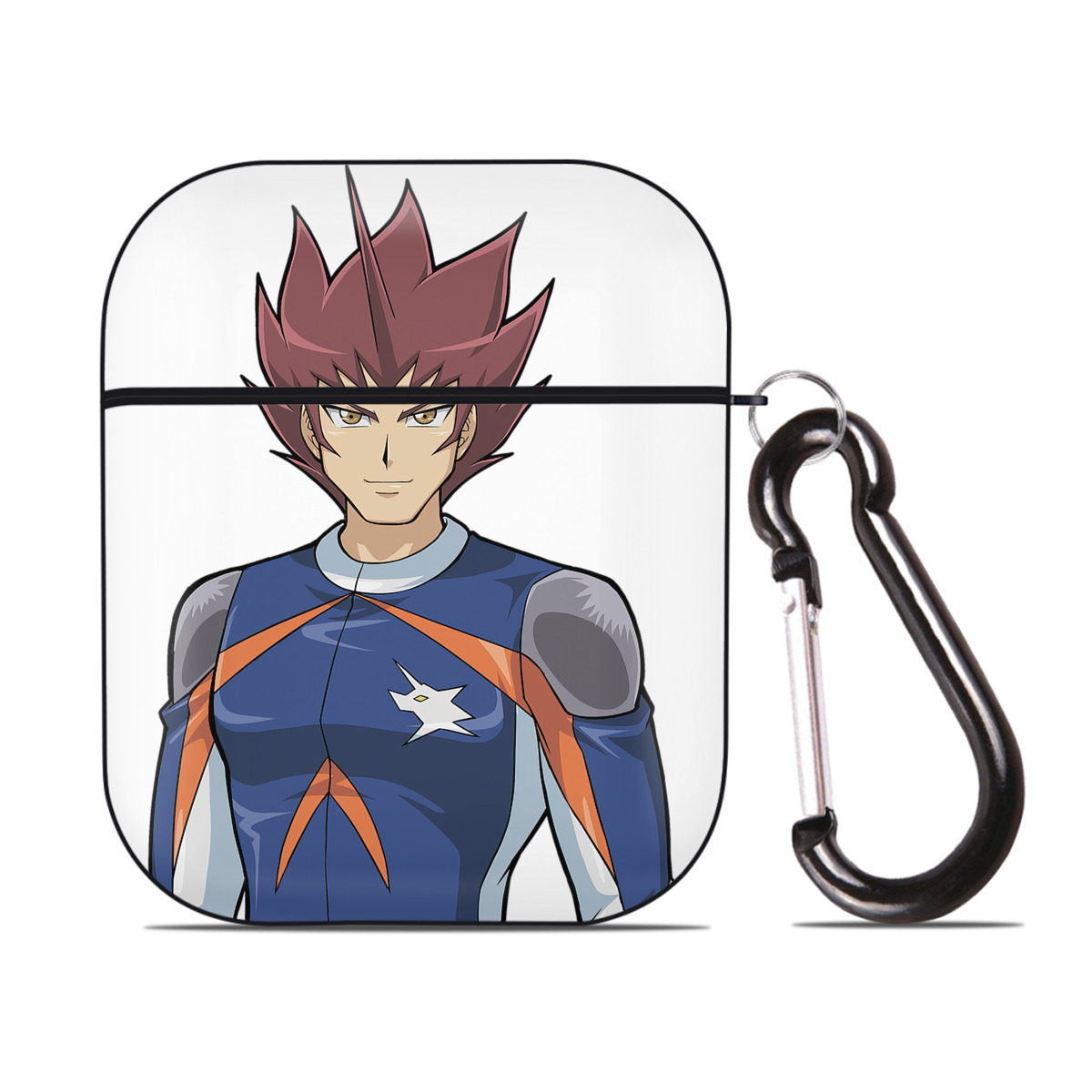 （画像用） 遊☆戯☆王 Yu-Gi-Oh! AirPods 第2世代保護ケース ハードシェル ブラック 耐衝撃・防指紋・カラビナ付き