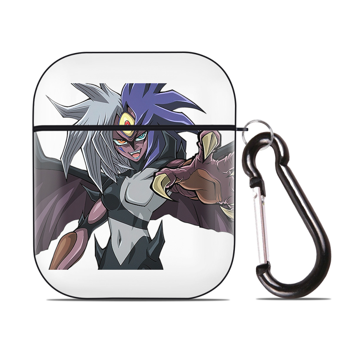 （画像用） 遊☆戯☆王 Yu-Gi-Oh! AirPods 第2世代保護ケース ハードシェル ブラック 耐衝撃・防指紋・カラビナ付き