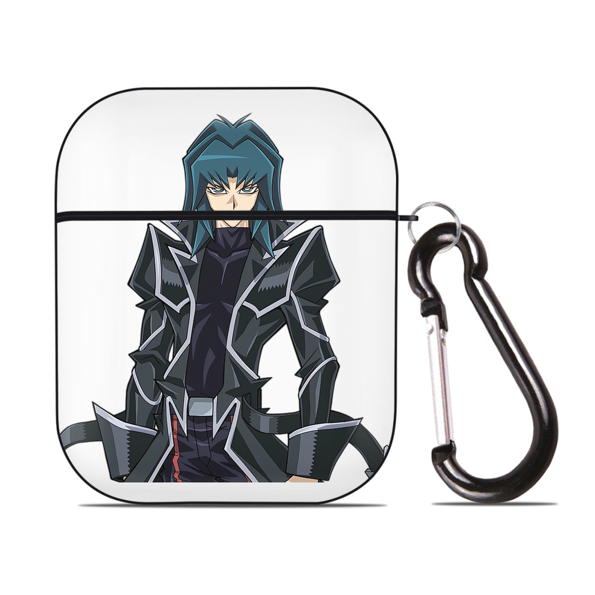 （画像用） 遊☆戯☆王 Yu-Gi-Oh! AirPods 第2世代保護ケース ハードシェル ブラック 耐衝撃・防指紋・カラビナ付き