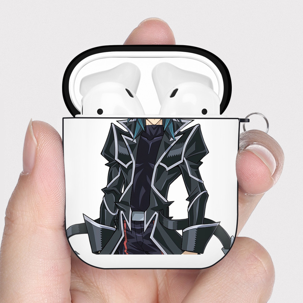 （画像用） 遊☆戯☆王 Yu-Gi-Oh! AirPods 第2世代保護ケース ハードシェル ブラック 耐衝撃・防指紋・カラビナ付き