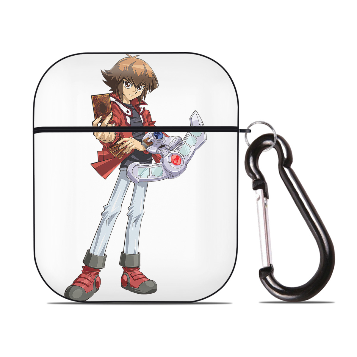 （画像用） 遊☆戯☆王 Yu-Gi-Oh! AirPods 第2世代保護ケース ハードシェル ブラック 耐衝撃・防指紋・カラビナ付き