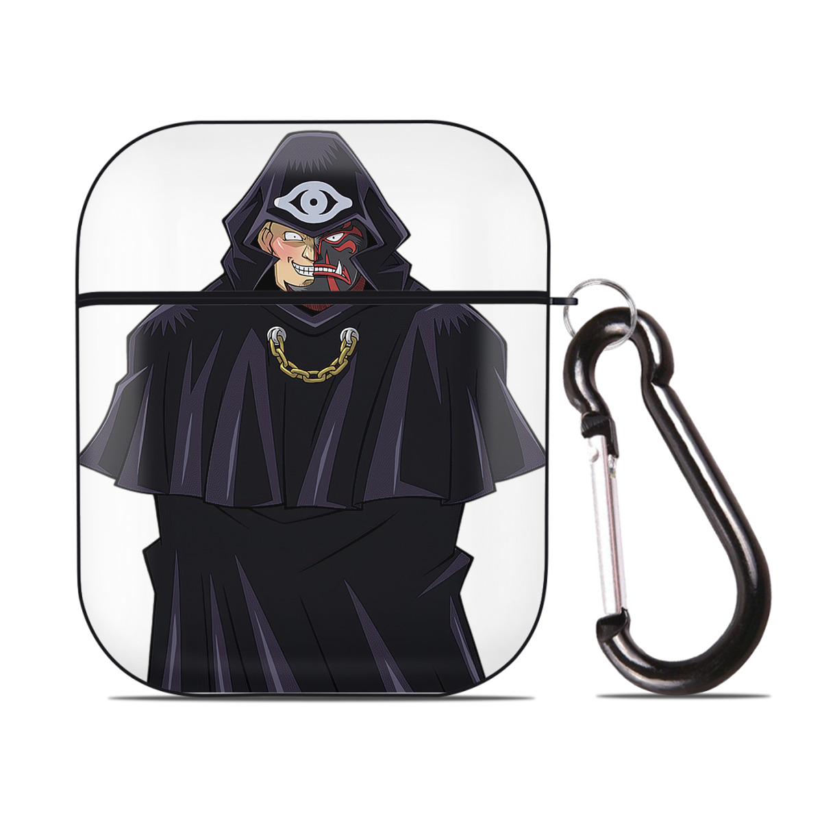 （画像用） 遊☆戯☆王 Yu-Gi-Oh! AirPods 第2世代保護ケース ハードシェル ブラック 耐衝撃・防指紋・カラビナ付き
