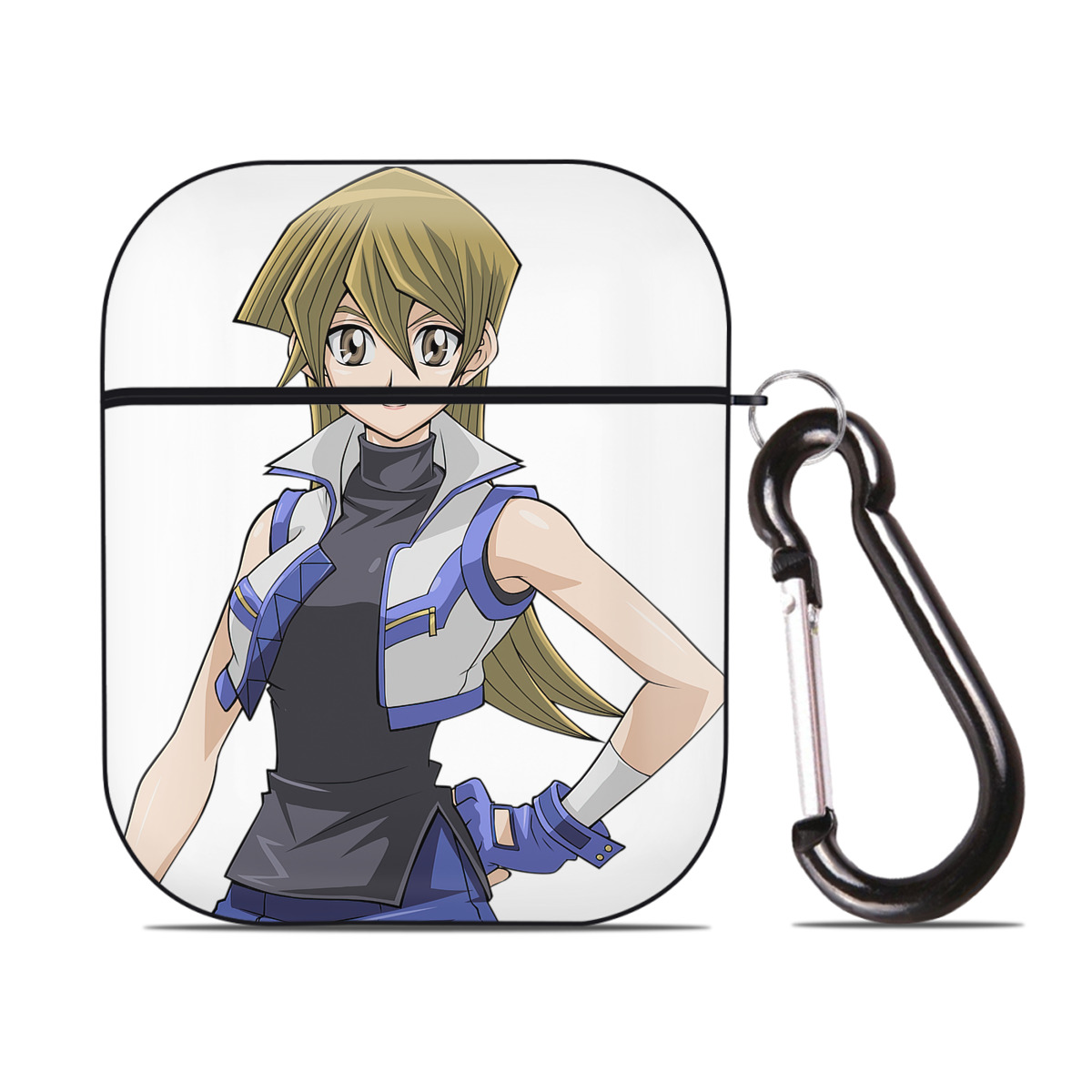 （画像用） 遊☆戯☆王 Yu-Gi-Oh! AirPods 第2世代保護ケース ハードシェル ブラック 耐衝撃・防指紋・カラビナ付き