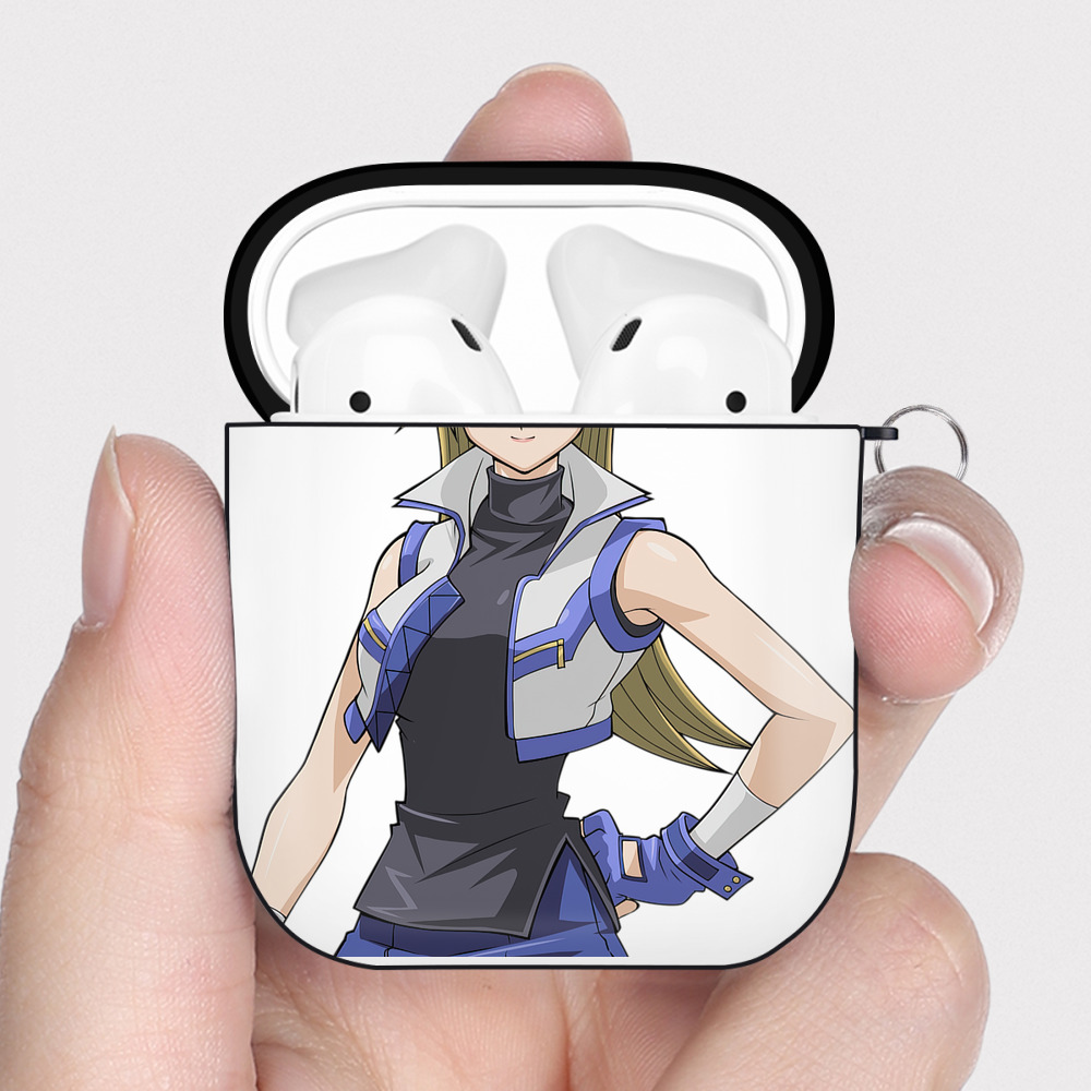 （画像用） 遊☆戯☆王 Yu-Gi-Oh! AirPods 第2世代保護ケース ハードシェル ブラック 耐衝撃・防指紋・カラビナ付き