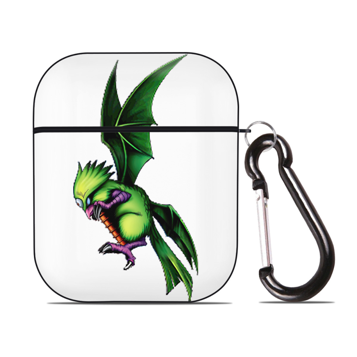（画像用） 遊☆戯☆王 Yu-Gi-Oh! AirPods 第2世代保護ケース ハードシェル ブラック 耐衝撃・防指紋・カラビナ付き