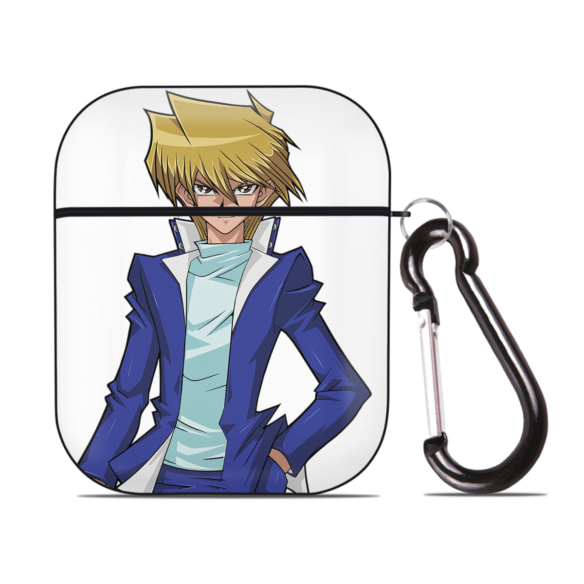 （画像用） 遊☆戯☆王 Yu-Gi-Oh! AirPods 第2世代保護ケース ハードシェル ブラック 耐衝撃・防指紋・カラビナ付き