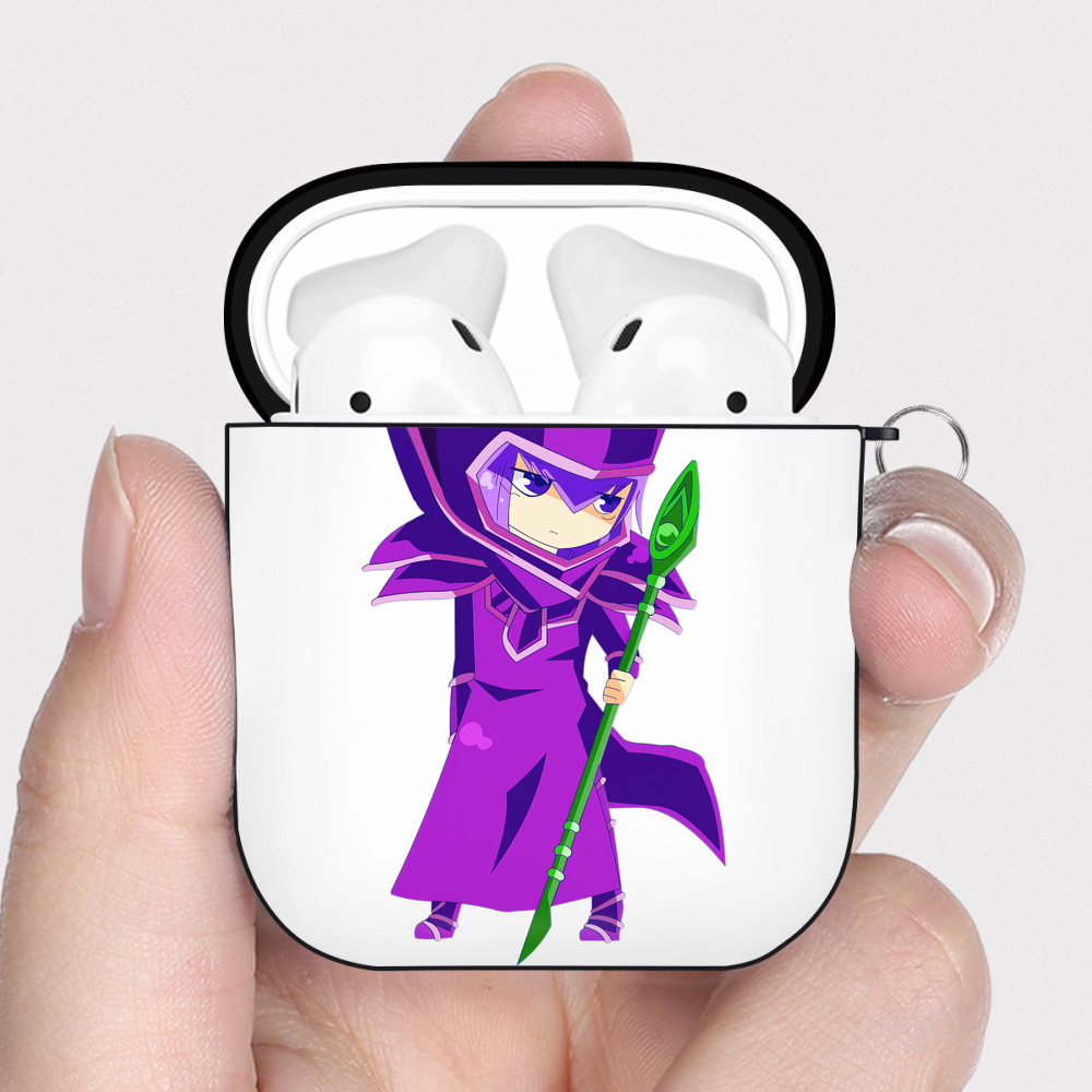 （画像用） 遊☆戯☆王 Yu-Gi-Oh! AirPods 第2世代保護ケース ハードシェル ブラック 耐衝撃・防指紋・カラビナ付き