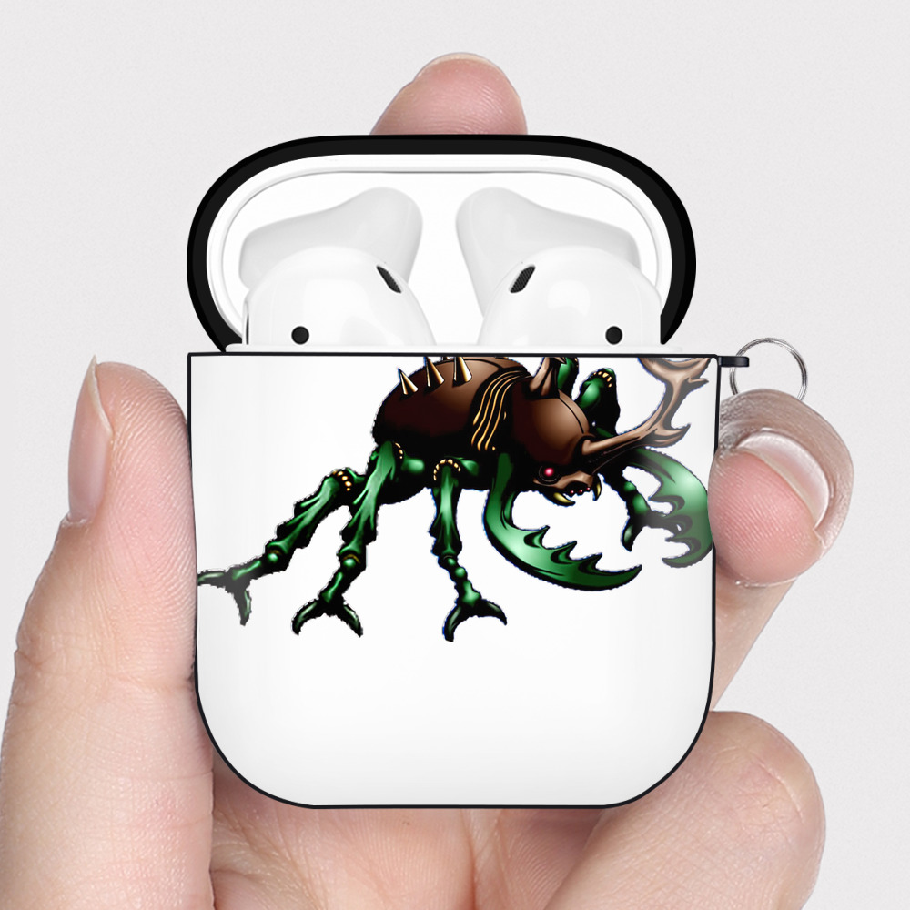 （画像用） 遊☆戯☆王 Yu-Gi-Oh! AirPods 第2世代保護ケース ハードシェル ブラック 耐衝撃・防指紋・カラビナ付き