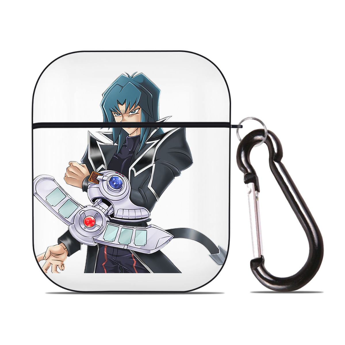 （画像用） 遊☆戯☆王 Yu-Gi-Oh! AirPods 第2世代保護ケース ハードシェル ブラック 耐衝撃・防指紋・カラビナ付き