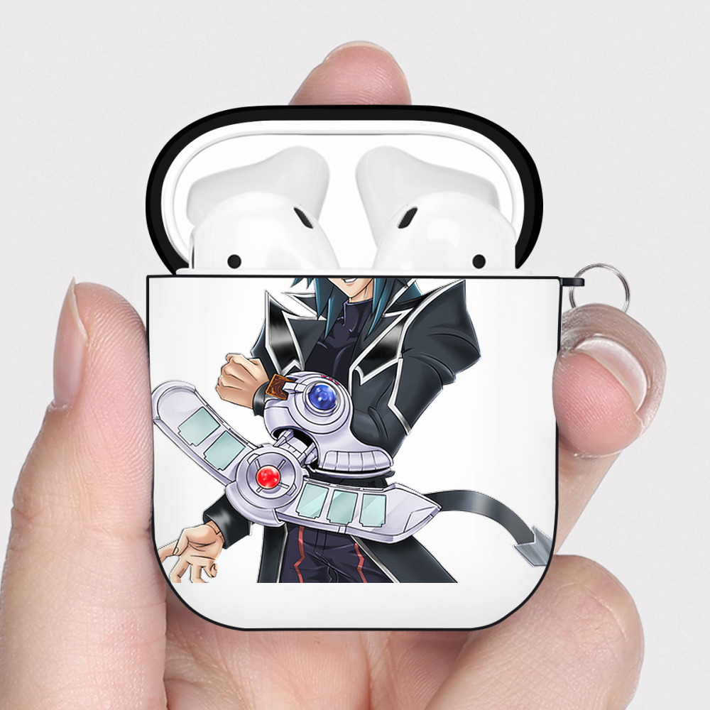 （画像用） 遊☆戯☆王 Yu-Gi-Oh! AirPods 第2世代保護ケース ハードシェル ブラック 耐衝撃・防指紋・カラビナ付き