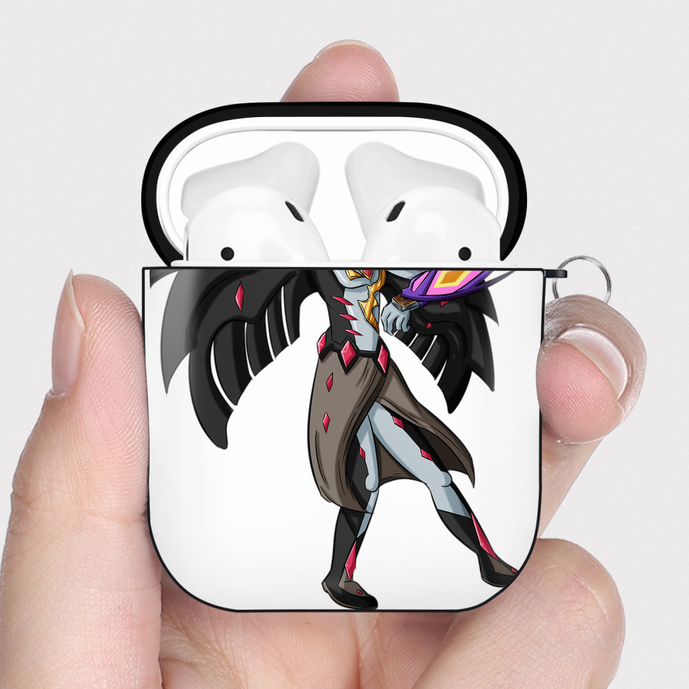 （画像用） 遊☆戯☆王 Yu-Gi-Oh! AirPods 第2世代保護ケース ハードシェル ブラック 耐衝撃・防指紋・カラビナ付き