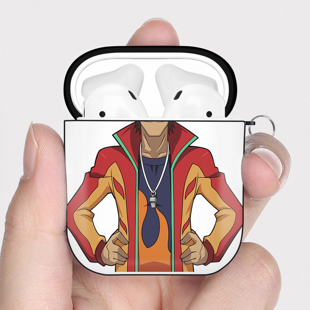 （画像用） 遊☆戯☆王 Yu-Gi-Oh! AirPods 第2世代保護ケース ハードシェル ブラック 耐衝撃・防指紋・カラビナ付き