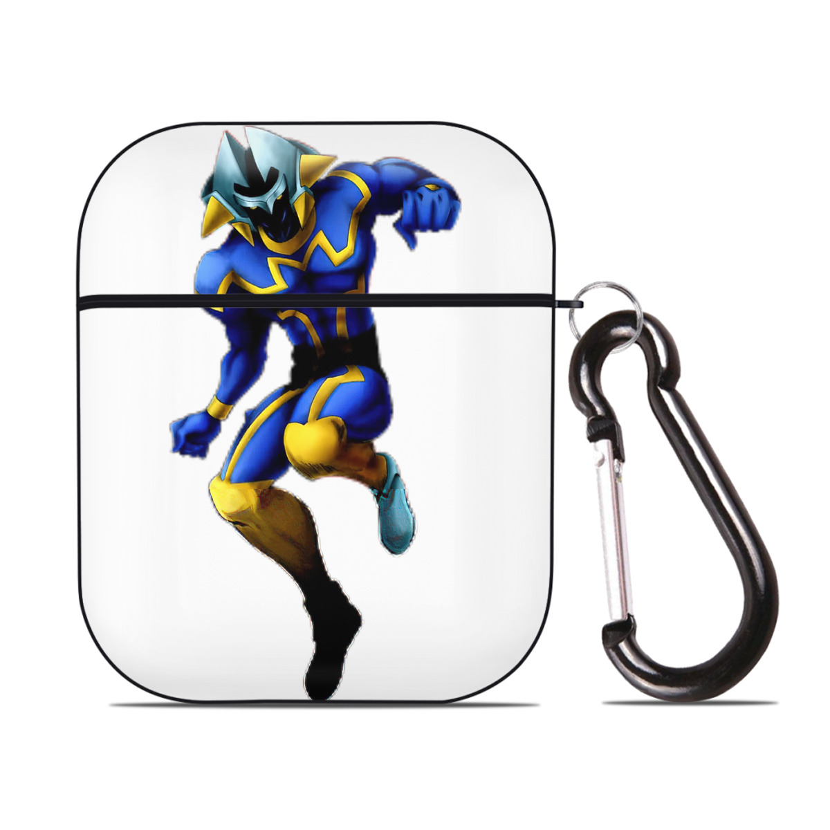 （画像用） 遊☆戯☆王 Yu-Gi-Oh! AirPods 第2世代保護ケース ハードシェル ブラック 耐衝撃・防指紋・カラビナ付き