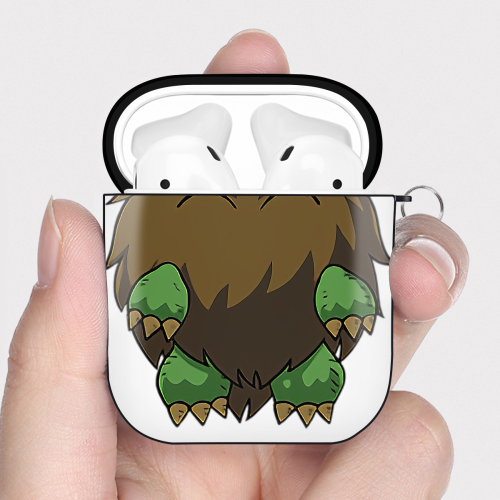 （画像用） 遊☆戯☆王 Yu-Gi-Oh! AirPods 第2世代保護ケース ハードシェル ブラック 耐衝撃・防指紋・カラビナ付き