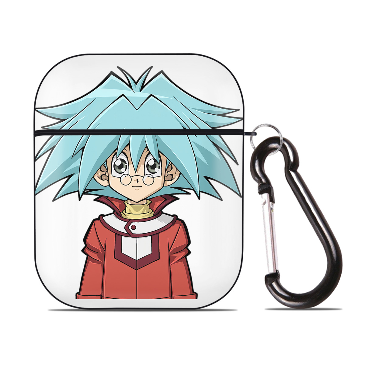 （画像用） 遊☆戯☆王 Yu-Gi-Oh! AirPods 第2世代保護ケース ハードシェル ブラック 耐衝撃・防指紋・カラビナ付き