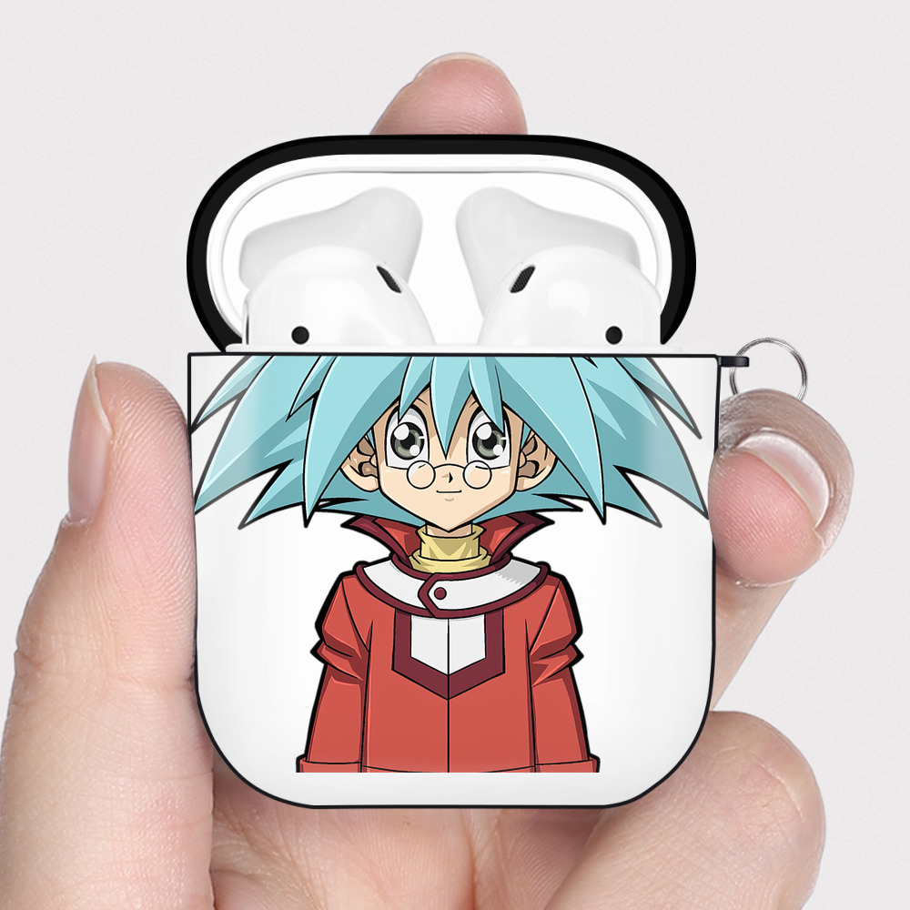 （画像用） 遊☆戯☆王 Yu-Gi-Oh! AirPods 第2世代保護ケース ハードシェル ブラック 耐衝撃・防指紋・カラビナ付き