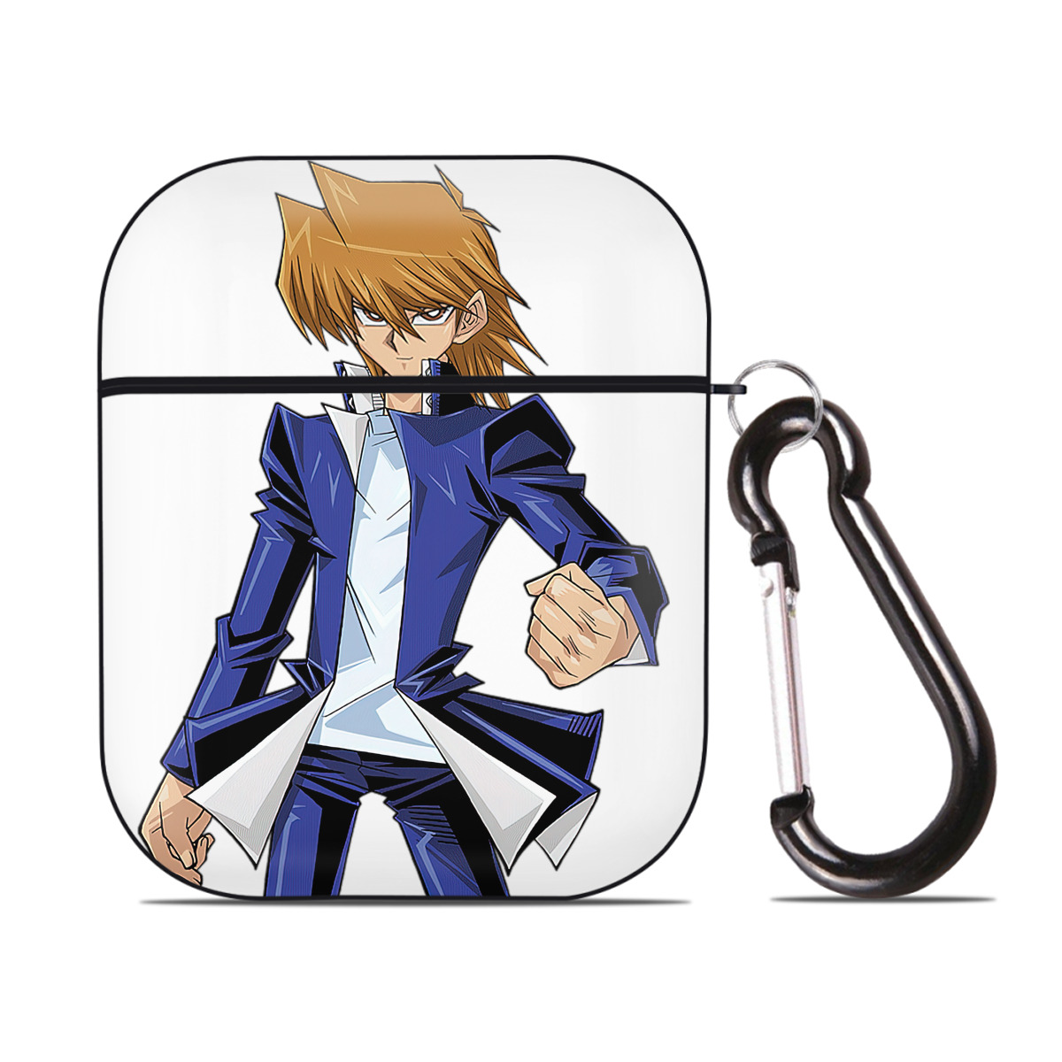（画像用） 遊☆戯☆王 Yu-Gi-Oh! AirPods 第2世代保護ケース ハードシェル ブラック 耐衝撃・防指紋・カラビナ付き