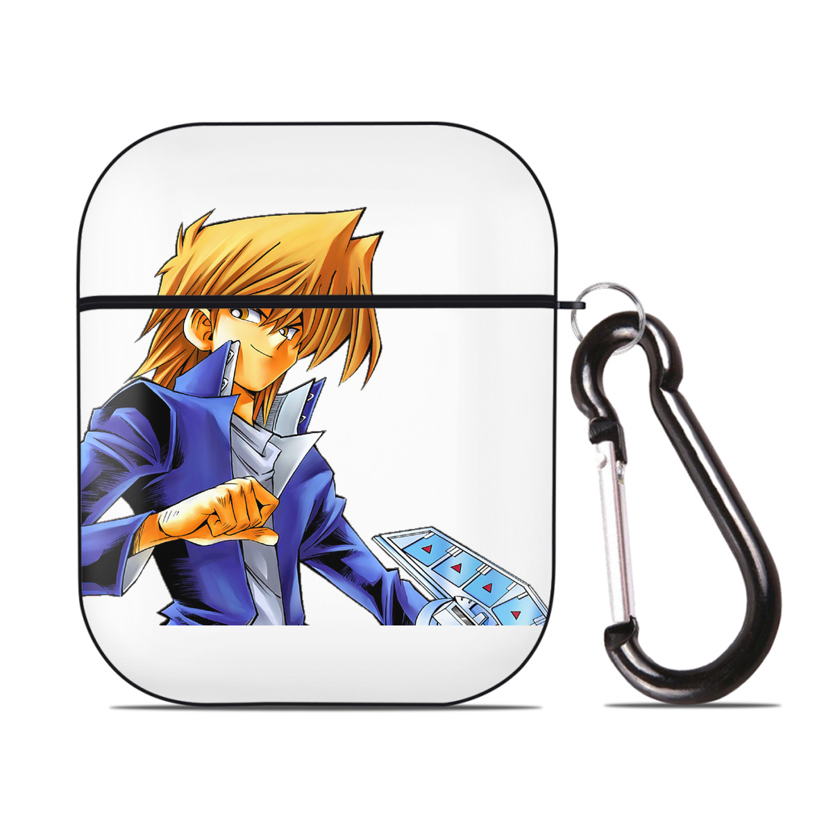 （画像用） 遊☆戯☆王 Yu-Gi-Oh! AirPods 第2世代保護ケース ハードシェル ブラック 耐衝撃・防指紋・カラビナ付き