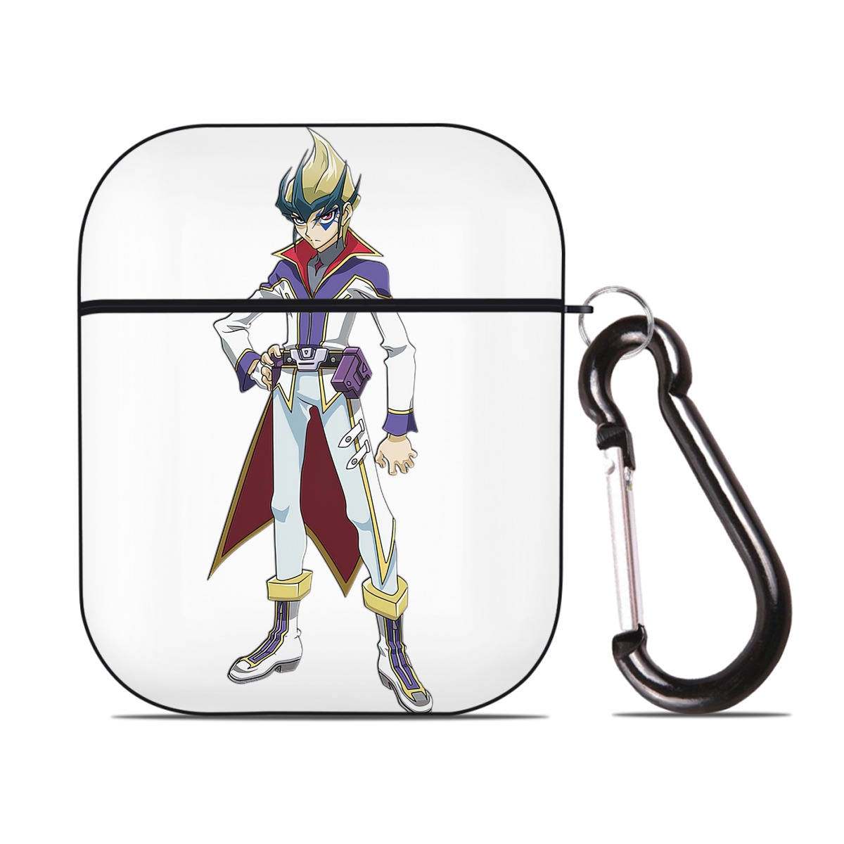 （画像用） 遊☆戯☆王 Yu-Gi-Oh! AirPods 第2世代保護ケース ハードシェル ブラック 耐衝撃・防指紋・カラビナ付き