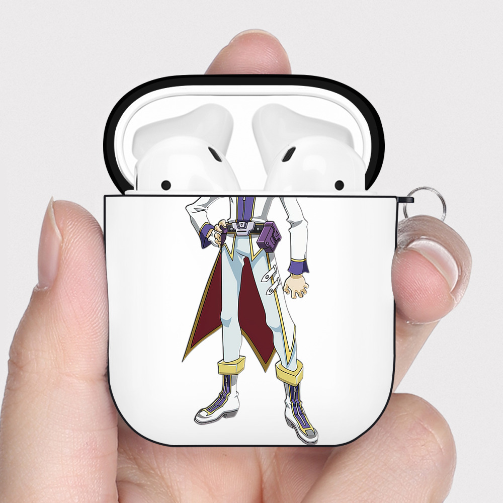 （画像用） 遊☆戯☆王 Yu-Gi-Oh! AirPods 第2世代保護ケース ハードシェル ブラック 耐衝撃・防指紋・カラビナ付き