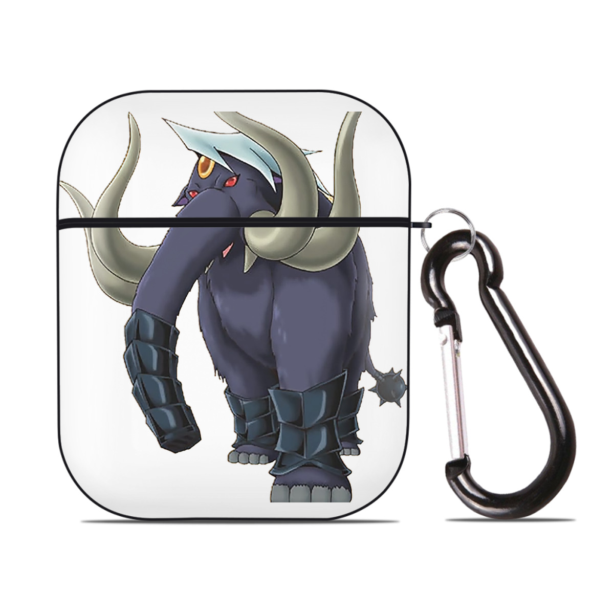 （画像用） 遊☆戯☆王 Yu-Gi-Oh! AirPods 第2世代保護ケース ハードシェル ブラック 耐衝撃・防指紋・カラビナ付き