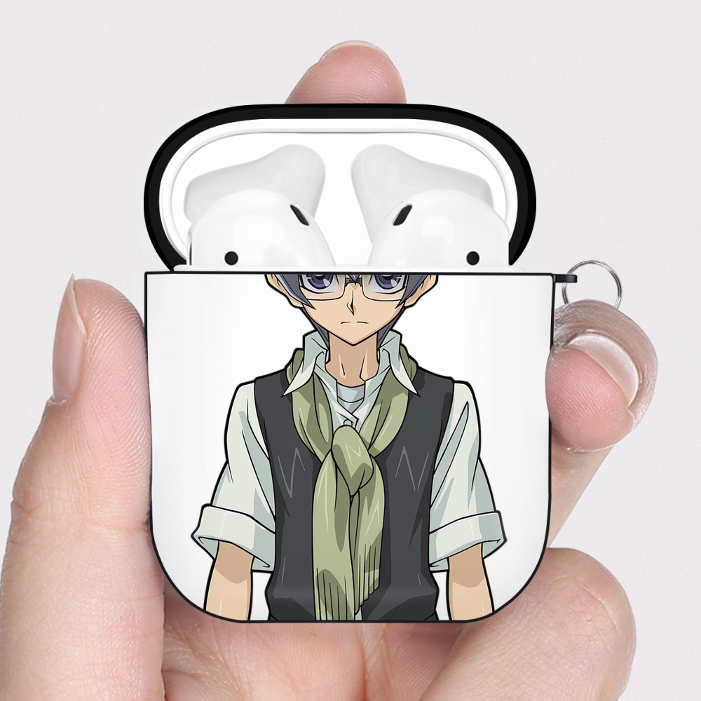 （画像用） 遊☆戯☆王 Yu-Gi-Oh! AirPods 第2世代保護ケース ハードシェル ブラック 耐衝撃・防指紋・カラビナ付き