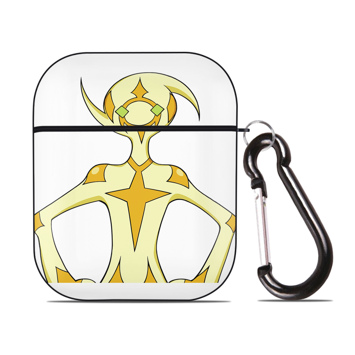 （画像用） 遊☆戯☆王 Yu-Gi-Oh! AirPods 第2世代保護ケース ハードシェル ブラック 耐衝撃・防指紋・カラビナ付き
