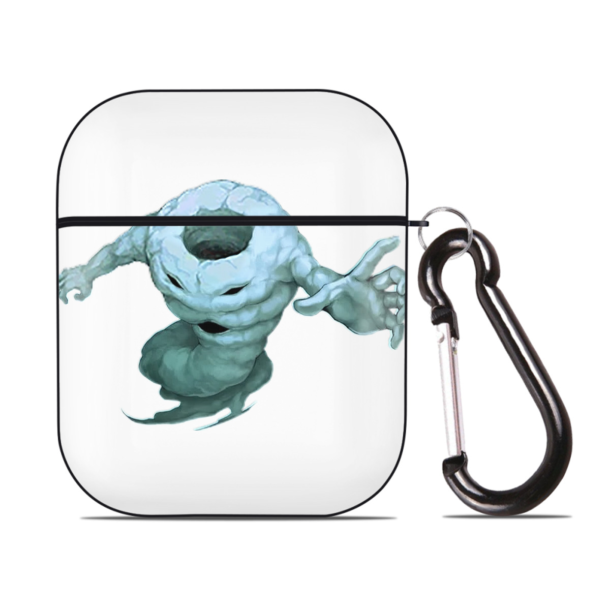 （画像用） 遊☆戯☆王 Yu-Gi-Oh! AirPods 第2世代保護ケース ハードシェル ブラック 耐衝撃・防指紋・カラビナ付き