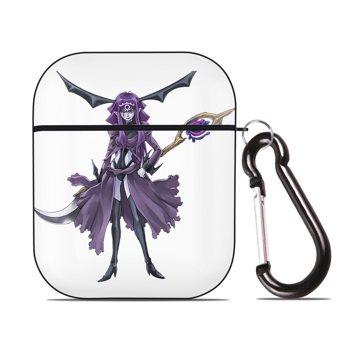 （画像用） 遊☆戯☆王 Yu-Gi-Oh! AirPods 第2世代保護ケース ハードシェル ブラック 耐衝撃・防指紋・カラビナ付き