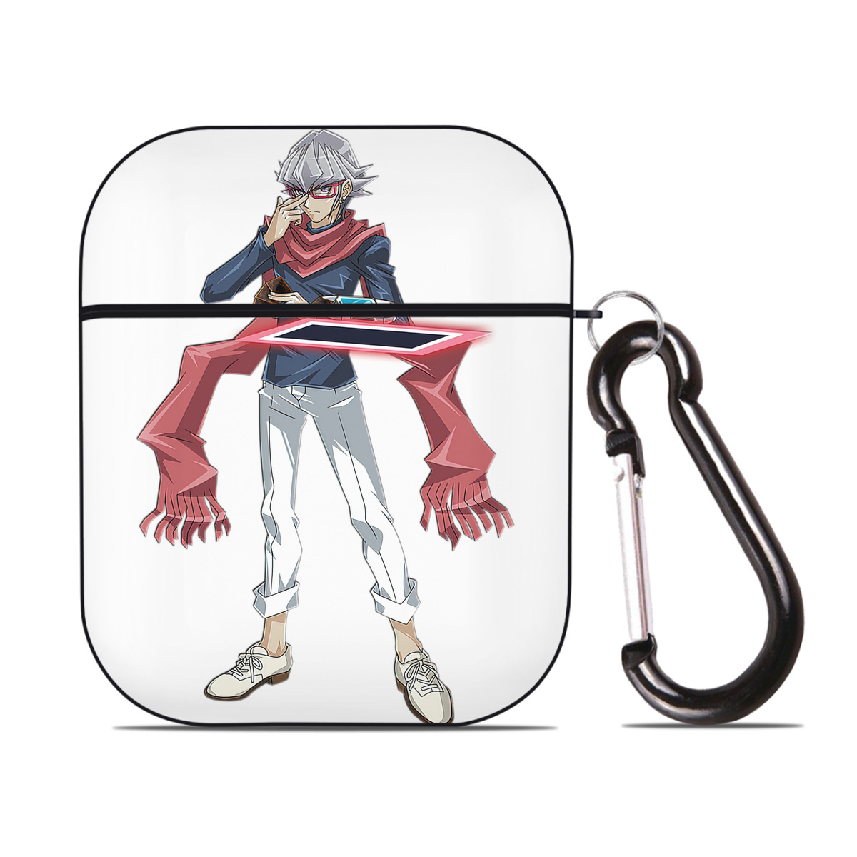 （画像用） 遊☆戯☆王 Yu-Gi-Oh! AirPods 第2世代保護ケース ハードシェル ブラック 耐衝撃・防指紋・カラビナ付き