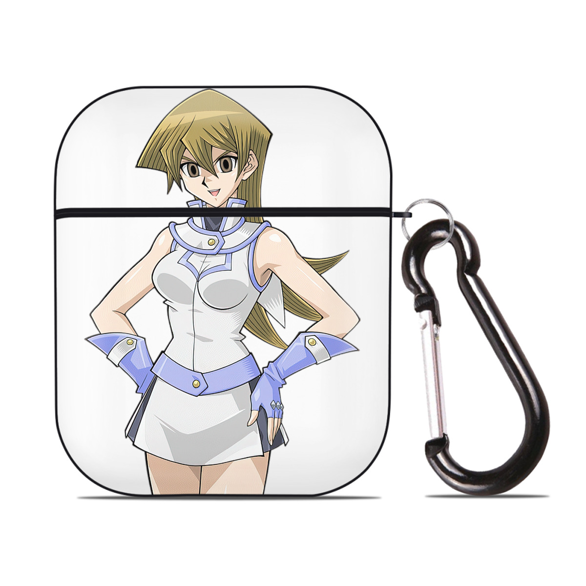 （画像用） 遊☆戯☆王 Yu-Gi-Oh! AirPods 第2世代保護ケース ハードシェル ブラック 耐衝撃・防指紋・カラビナ付き