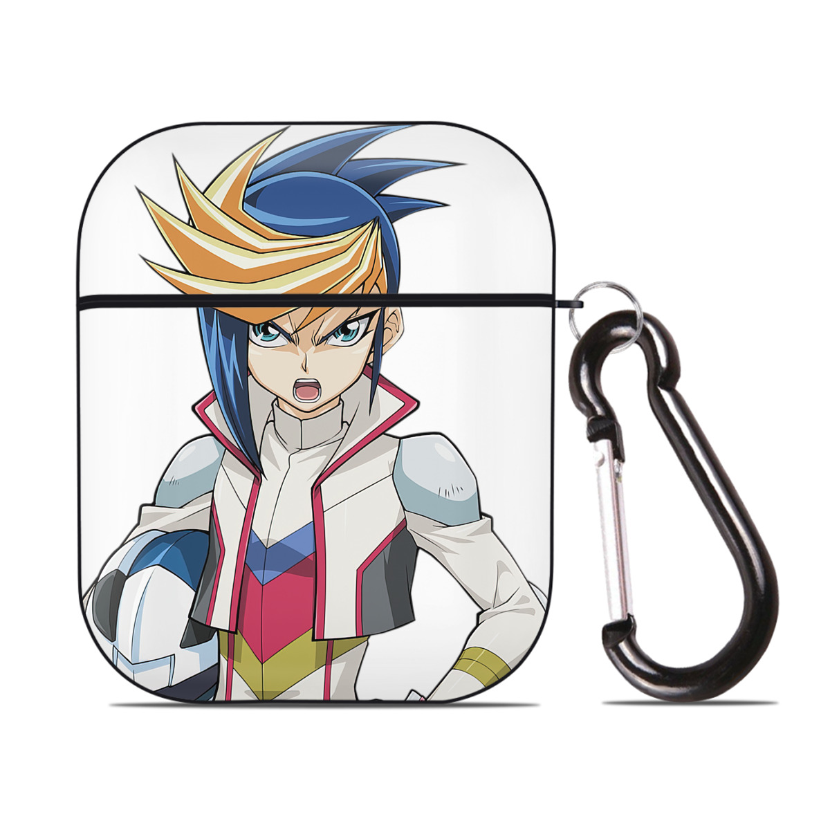 （画像用） 遊☆戯☆王 Yu-Gi-Oh! AirPods 第2世代保護ケース ハードシェル ブラック 耐衝撃・防指紋・カラビナ付き