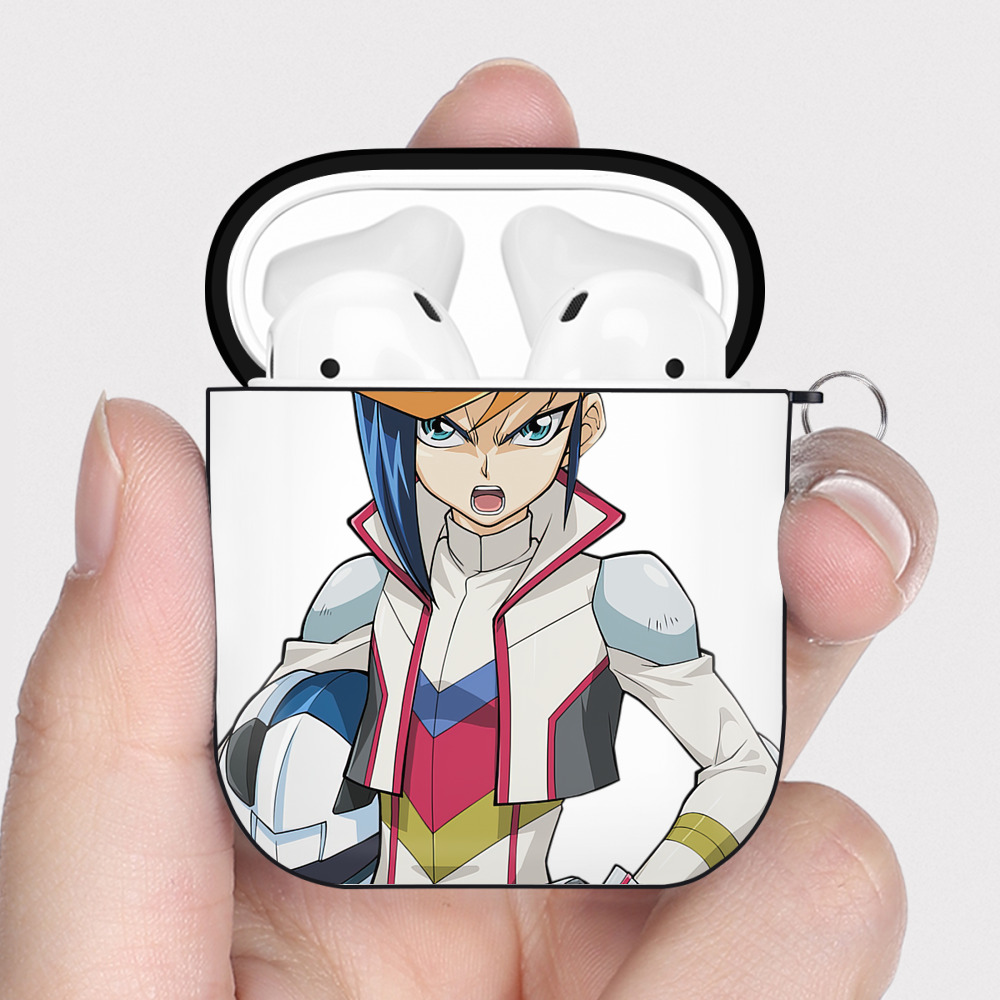 （画像用） 遊☆戯☆王 Yu-Gi-Oh! AirPods 第2世代保護ケース ハードシェル ブラック 耐衝撃・防指紋・カラビナ付き