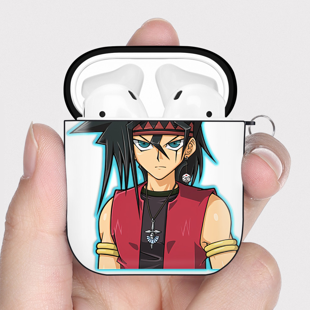 （画像用） 遊☆戯☆王 Yu-Gi-Oh! AirPods 第2世代保護ケース ハードシェル ブラック 耐衝撃・防指紋・カラビナ付き