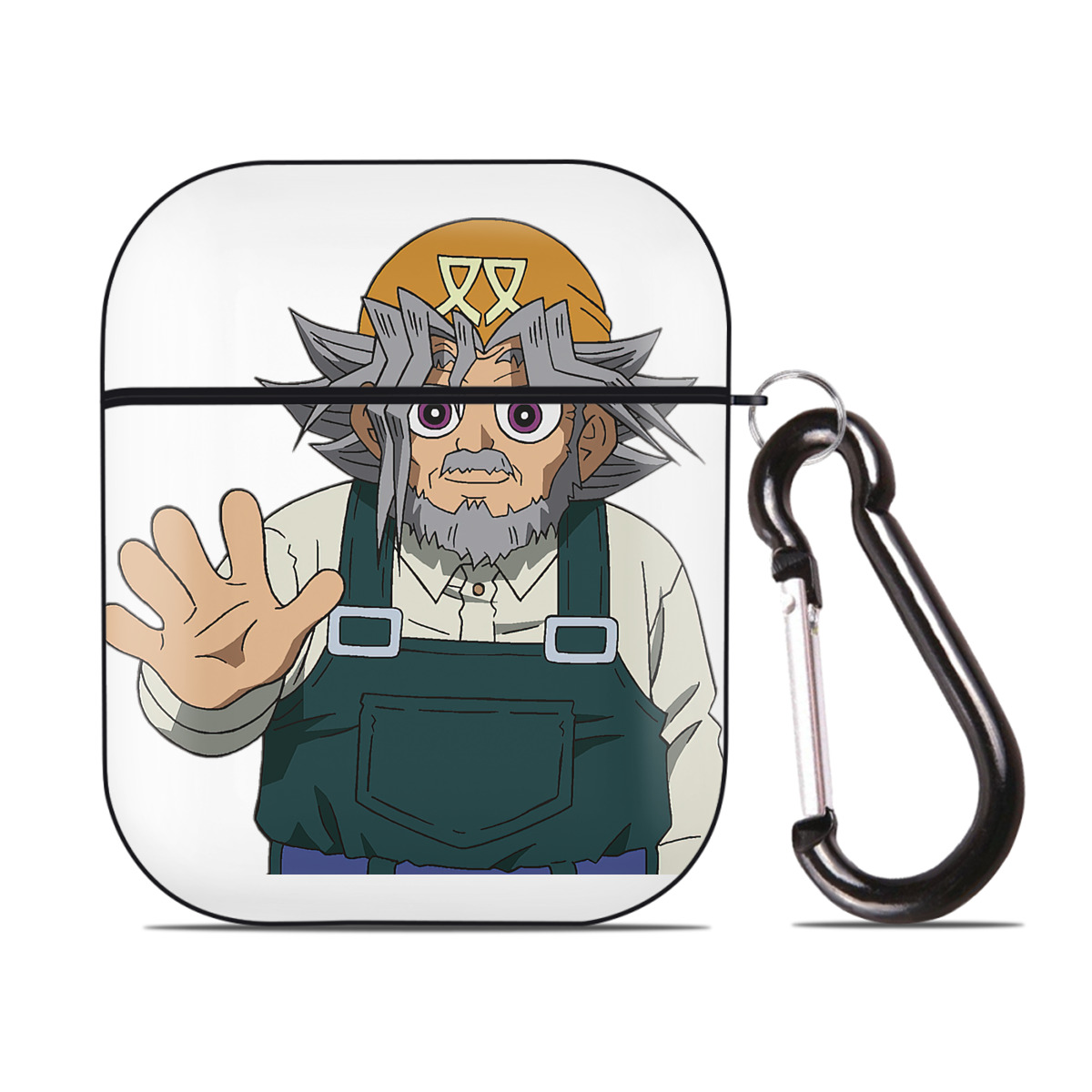 （画像用） 遊☆戯☆王 Yu-Gi-Oh! AirPods 第2世代保護ケース ハードシェル ブラック 耐衝撃・防指紋・カラビナ付き