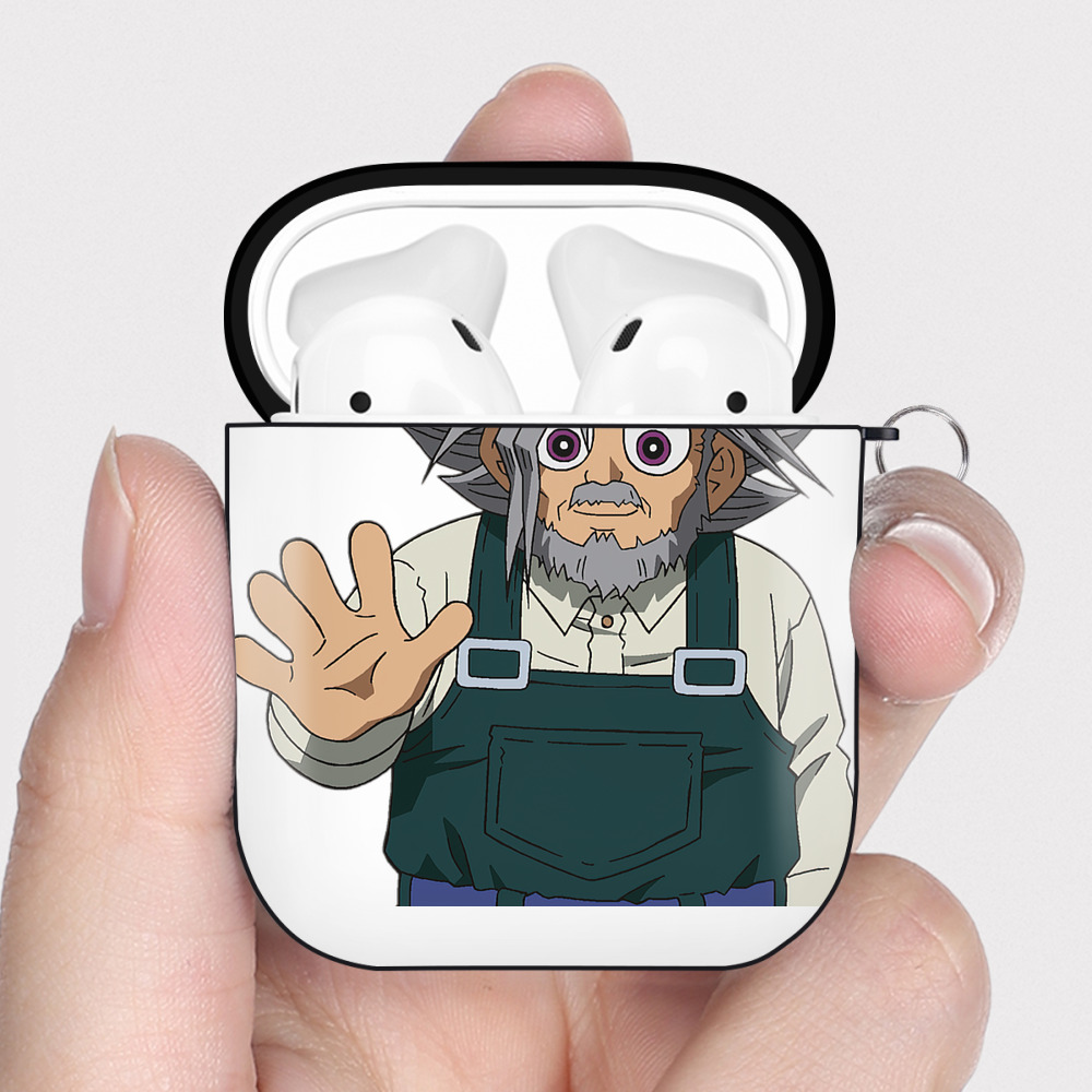（画像用） 遊☆戯☆王 Yu-Gi-Oh! AirPods 第2世代保護ケース ハードシェル ブラック 耐衝撃・防指紋・カラビナ付き