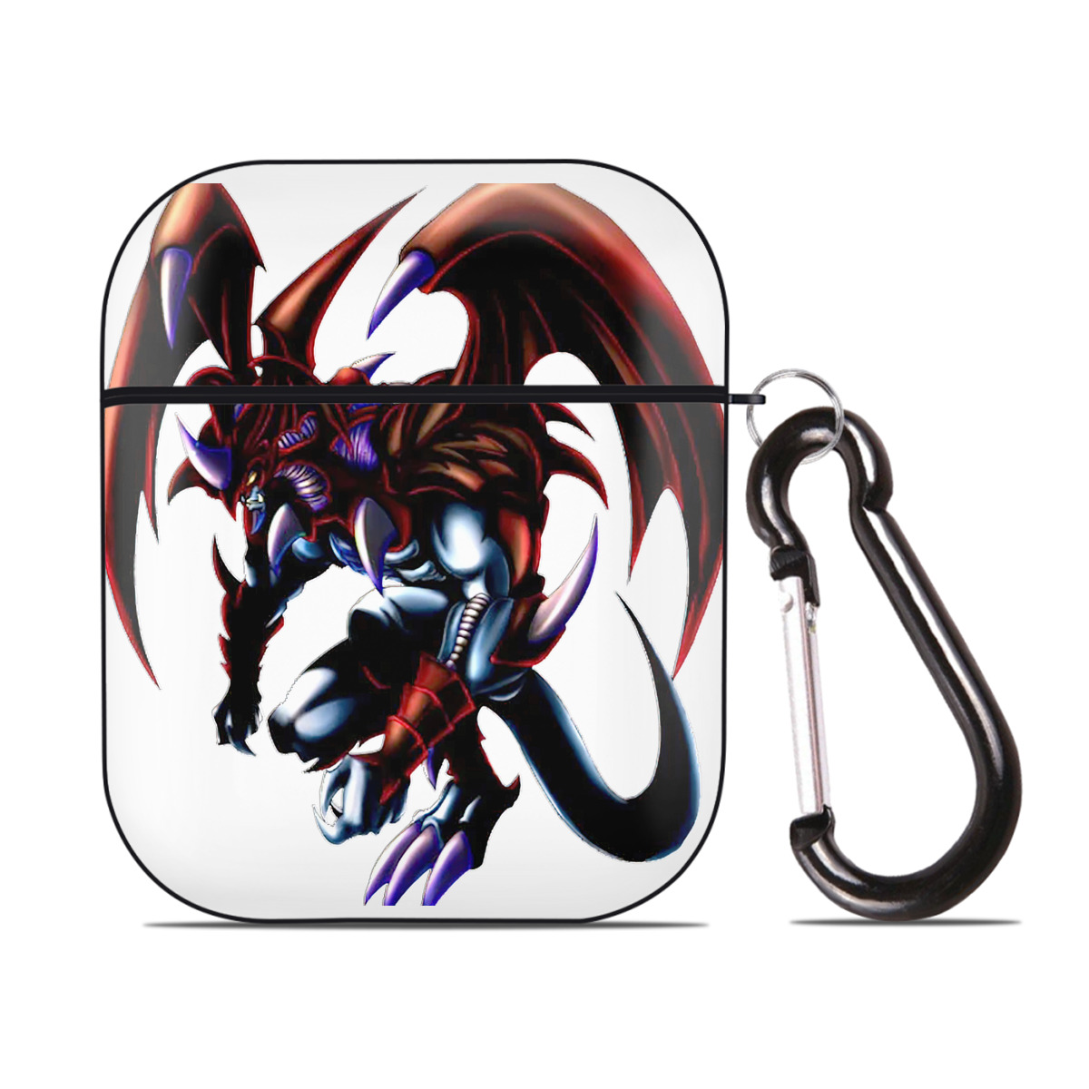 （画像用） 遊☆戯☆王 Yu-Gi-Oh! AirPods 第2世代保護ケース ハードシェル ブラック 耐衝撃・防指紋・カラビナ付き