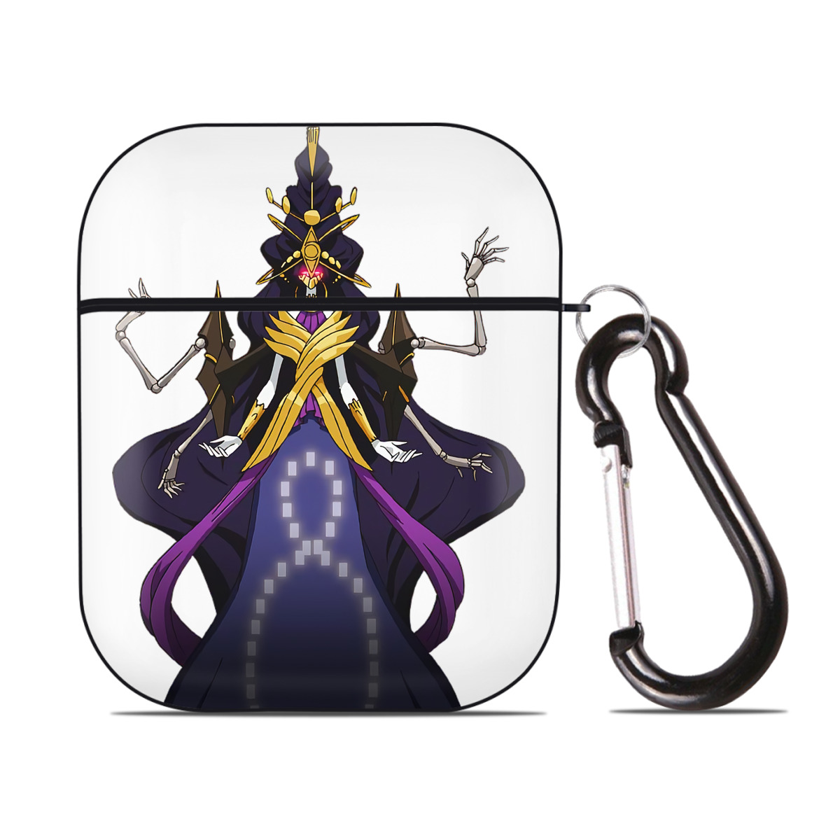 （画像用） 遊☆戯☆王 Yu-Gi-Oh! AirPods 第2世代保護ケース ハードシェル ブラック 耐衝撃・防指紋・カラビナ付き