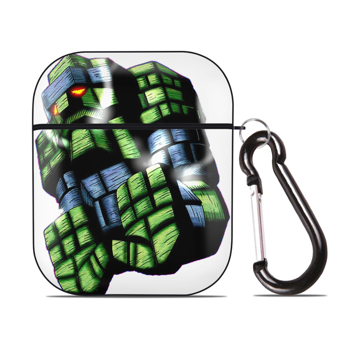 （画像用） 遊☆戯☆王 Yu-Gi-Oh! AirPods 第2世代保護ケース ハードシェル ブラック 耐衝撃・防指紋・カラビナ付き