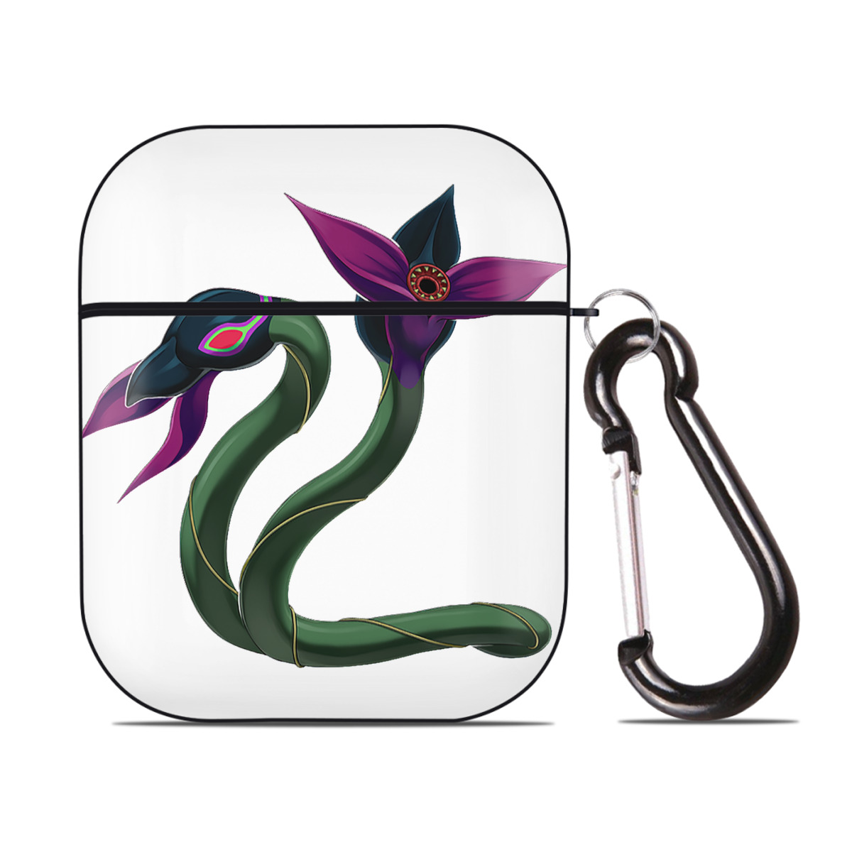 （画像用） 遊☆戯☆王 Yu-Gi-Oh! AirPods 第2世代保護ケース ハードシェル ブラック 耐衝撃・防指紋・カラビナ付き