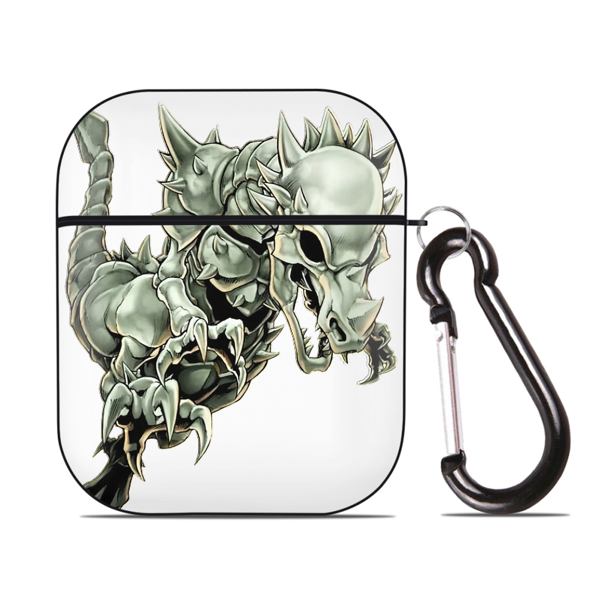 （画像用） 遊☆戯☆王 Yu-Gi-Oh! AirPods 第2世代保護ケース ハードシェル ブラック 耐衝撃・防指紋・カラビナ付き