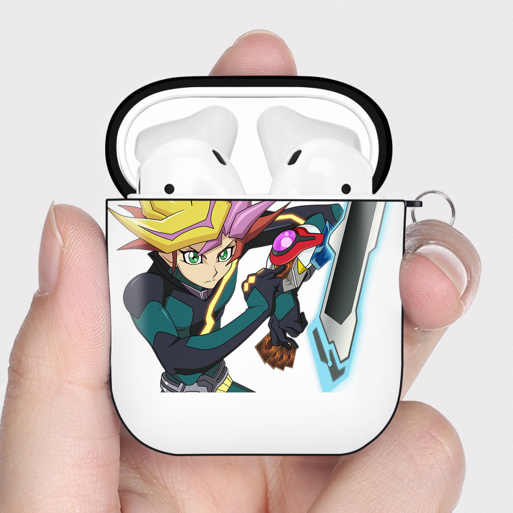 （画像用） 遊☆戯☆王 Yu-Gi-Oh! AirPods 第2世代保護ケース ハードシェル ブラック 耐衝撃・防指紋・カラビナ付き