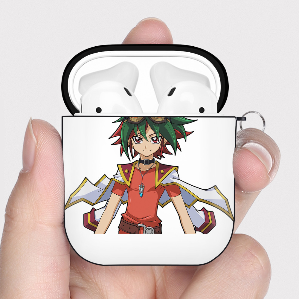 （画像用） 遊☆戯☆王 Yu-Gi-Oh! AirPods 第2世代保護ケース ハードシェル ブラック 耐衝撃・防指紋・カラビナ付き