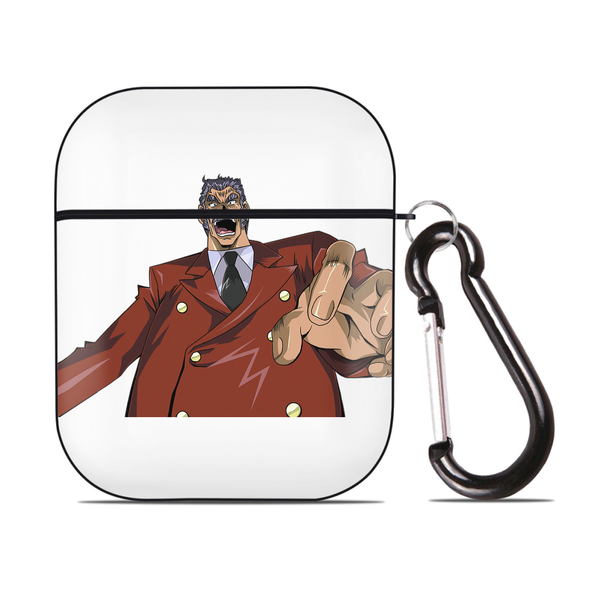 （画像用） 遊☆戯☆王 Yu-Gi-Oh! AirPods 第2世代保護ケース ハードシェル ブラック 耐衝撃・防指紋・カラビナ付き